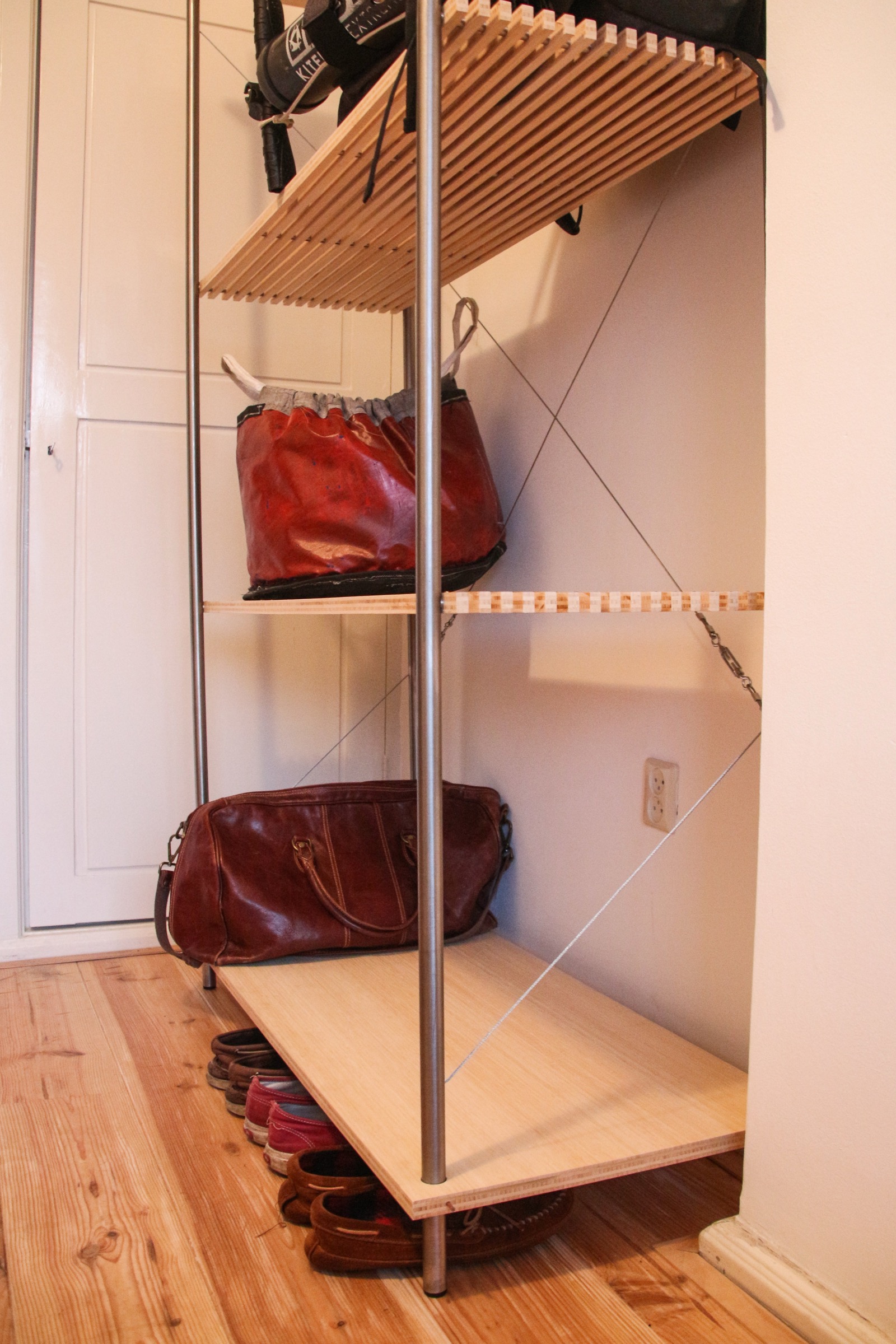 Shelving in hallway