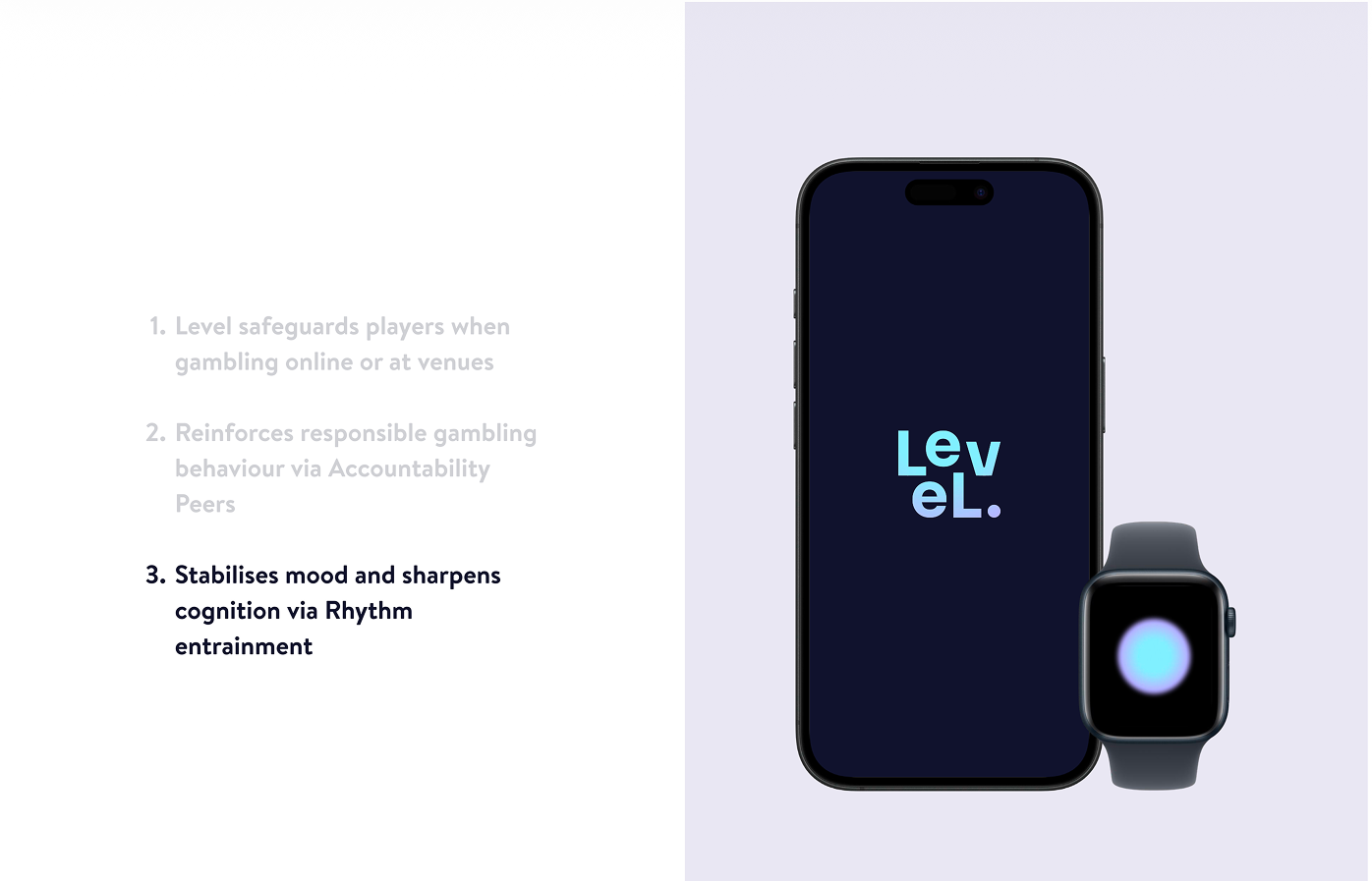 LeveL app and watch interface
